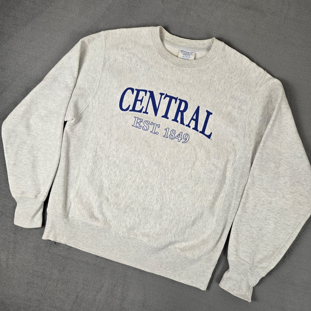 Champion Reverse‎ Weave Central Connecticut Sweatshirt Adult Medium Gray Collage